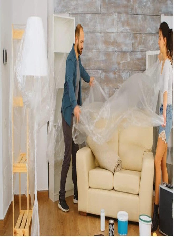 USTAD Multipurpose Plastic Dust Covering Protection Sheet for Home Packaging Protect Your Furniture, Wooden Flooring, AC, Fridge, Outdoor Space etc. from Paint Stains SIZE- 4Ft Width x 6Ft Long - Image 3